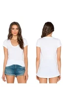 Splendid Women’s White U-Neck T-Shirt Premium Supima Cotton Modal Blend XL $58