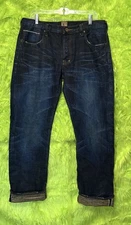 PRPS Jeans Mens 36X34 Blue Barracuda Japanese Selvedge Button Fly Straight Leg