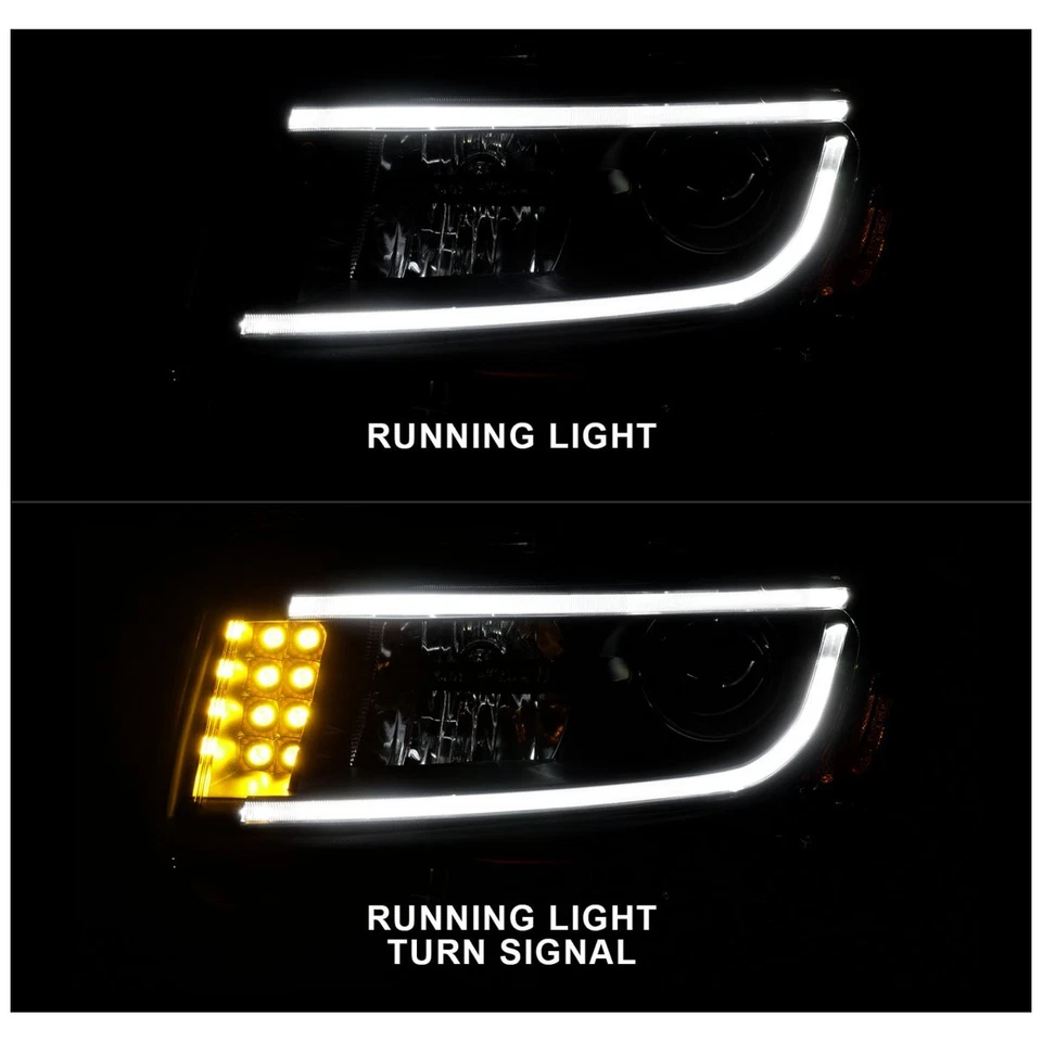 安佐 111329 车头灯适用于吉普大切诺基 2014 - 2016 左右黑色外壳 — 第 2/4 张图片