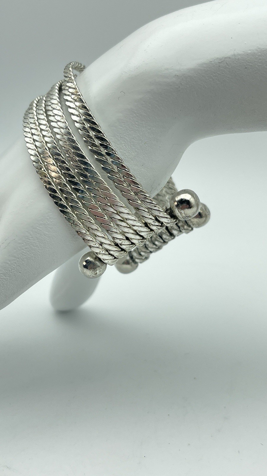 Multi Strand Silver Tone Statement Cuff - image 4