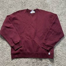 Vtg Russell Athletic Sweatshirt Mens Medium Burgundy Pullover Crewneck Blank EUC
