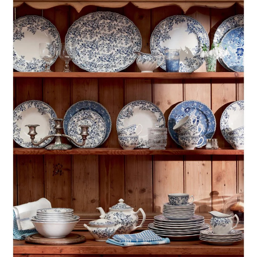 NEW - Johnson Brothers DEVON COTTAGE Blue & White 4-Pc DINNERWARE