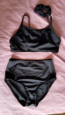 Bikini Badeset 3-teilig Mädchen, Größe 134/140, Schwarz,  Neu!