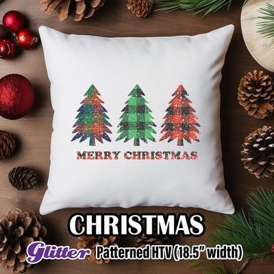 Christmas Glitter Patterned HTV  20'' ROLL **FREE SHIPPING**