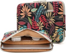 Canvas Water-Resistant Sleeve Case Bag for 13-13.3 Inch Laptop, Forest Series Bl