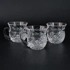 set 3 | Waterford Crystal Glandore Punch Cup 3" Laurel Leaf Ireland Vintage 1976