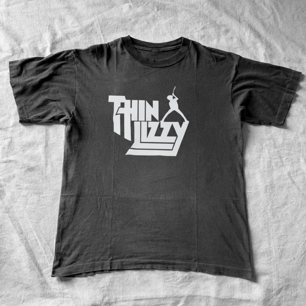 Thin Lizzy T-Shirt Vintage Style Unisex Black S-5XL New Cotton