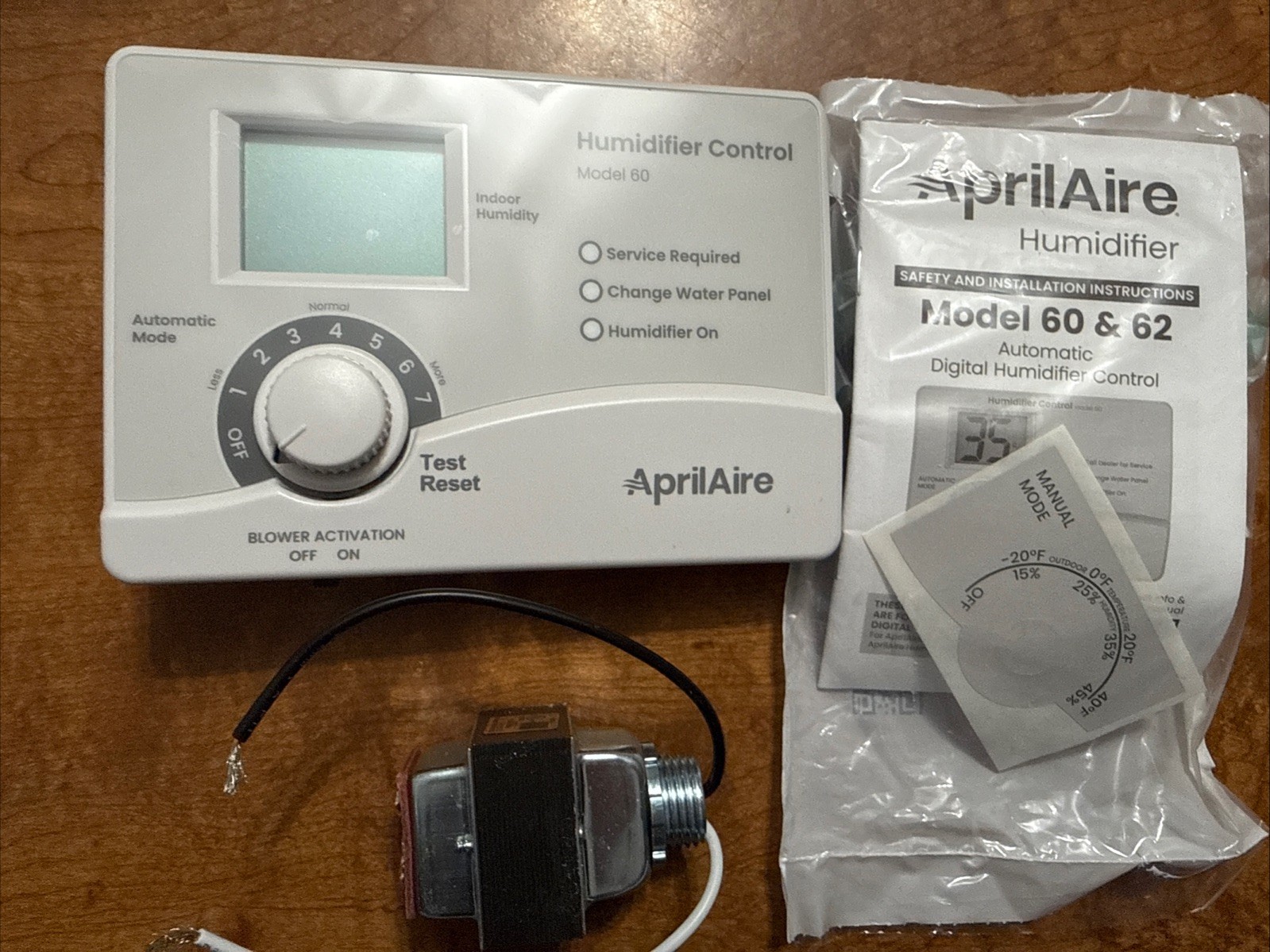 1- Aprilaire 62 Automatic Digital Humidistat, Outdoor Sensor ,transformer