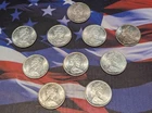 Lot of 10x 1965 50c Canadian 80% Silver Half Dollars