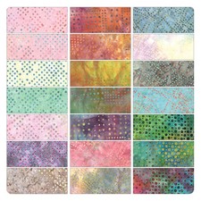 BALI DOT CRAZE Batik 40 2-1/2 Strips Jelly Roll from Benartex