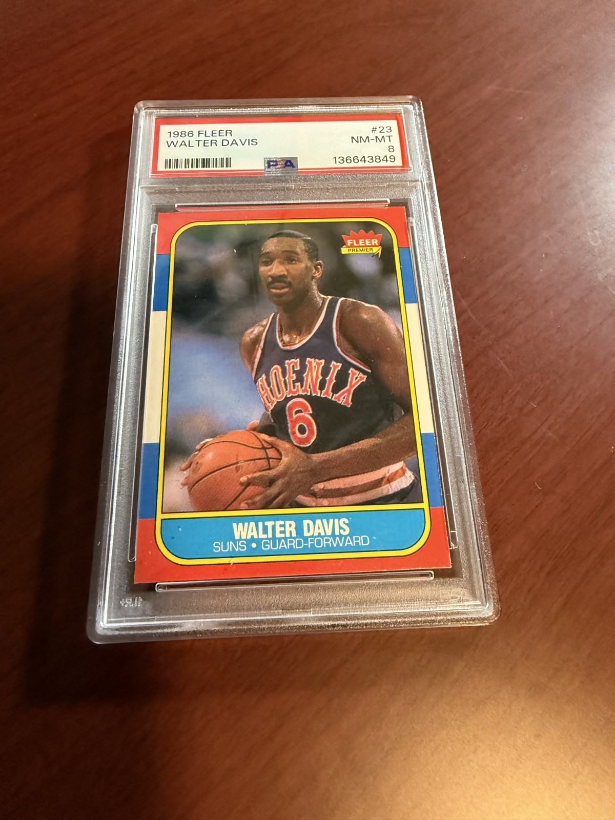 1986 Fleer #23 Walter Davis. PSA 8 NM/MT
