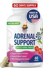 SUNNY SAM Adrenal Cortex Support Supplements for Cortisol Management - 60 - and