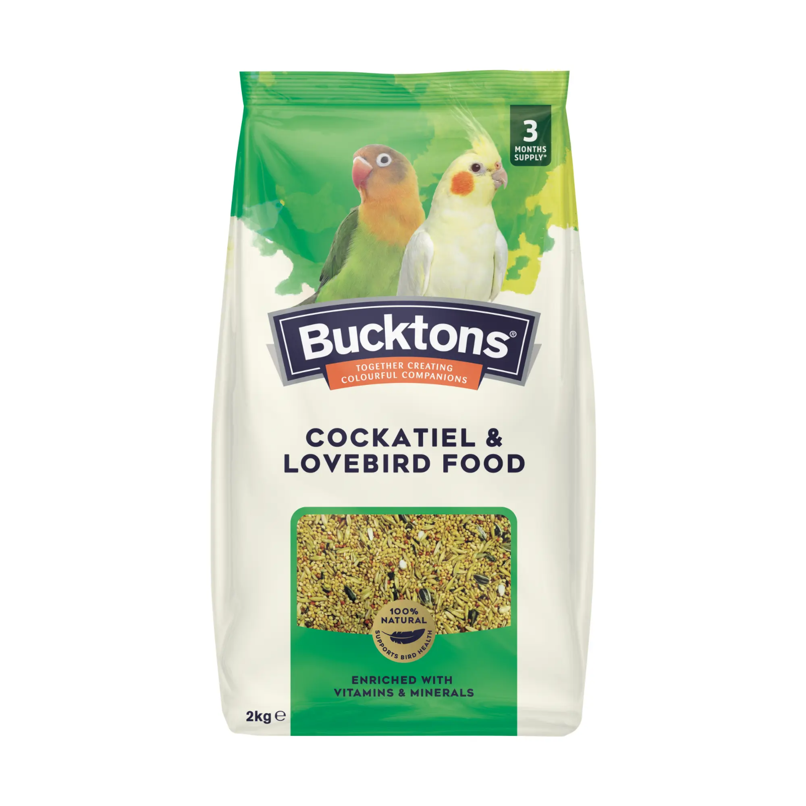 Bucktons Cockatiel & Lovebird Food Mix (Parakeets & Bourke etc) 2kg