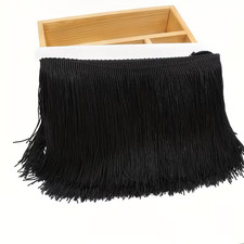 1 metre x 15 cm/6" long black fringing tassel trim fringe trim dress dance wear