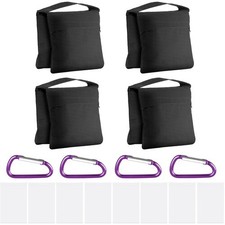 Neewer 4 Pack Black Sand Bag Photography Studio Video Stage Film PP Bag Sandbags