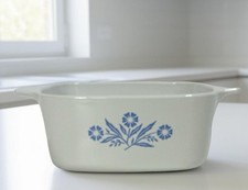 Corning Ware A-1 1/2-B Blue Cornflower Casserole Open Dish 1 1/2 Quart Vintage
