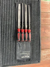 Snap On Tools SGHBF600A 4 Piece RED Soft Grip Mixed File Set