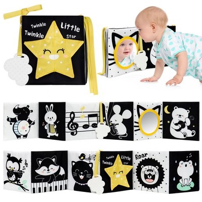OKOOKO Black and White High Contrast Baby Book 0-6 Months Soft Star