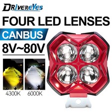 Motorcycle LED Spotlight 2X2 Off Road Headlight 2.5 inch Fog Driving Work Light