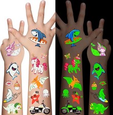 Awinmay 310 Pcs Luminous Temporary Tattoos For Kids,Mixed Styles Glow In The ...
