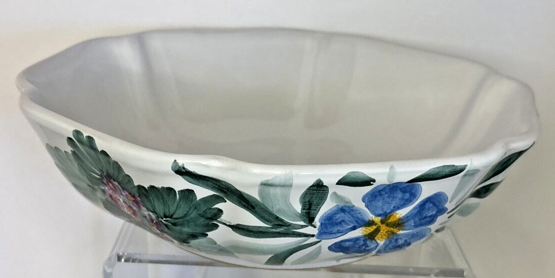 Vintage Italian Fortebraccio Ceramiche Floral Handcrafted Serving Bowl #438/25