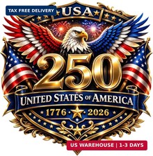 2pcs 250th Anniversary USA Car Decal Sticker, Patriotic Bald Eagle 1776-2026 Vin