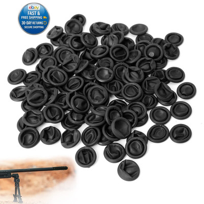 50 Pack Rifle Muzzle Cover, Black Flexible Latex Barrel