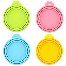 4 Pcs Silicone Pet Food Can Covers for Dog & Cat Food Can Lids Multicolor