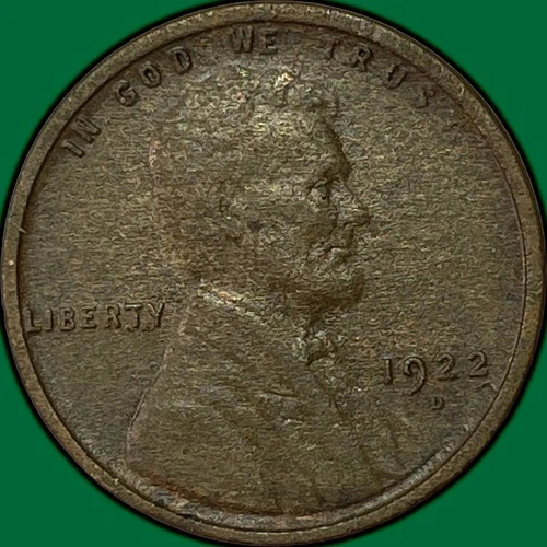 1922-D Lincoln Wheat Cent Extremely Fine XF Coin, Scratch, Corrosion #34868