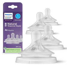 Philips Natural Response Nipples, Extra Slow Flow Flow 1 , 4-Pack, SCY961/44