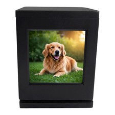 5.7 5.7in 360 Solid Wood Picture Frame Memorial Urn Dog Cat With Claw Print Kit