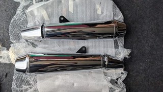 Royal Enfield Interceptor 650 2019 Pair of Exhaust Silencer End Cans
