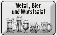 Blechschild 20X30 Cm Bier Und Wurstsalat Essen Trinken Deko Geschenk Metall Schi