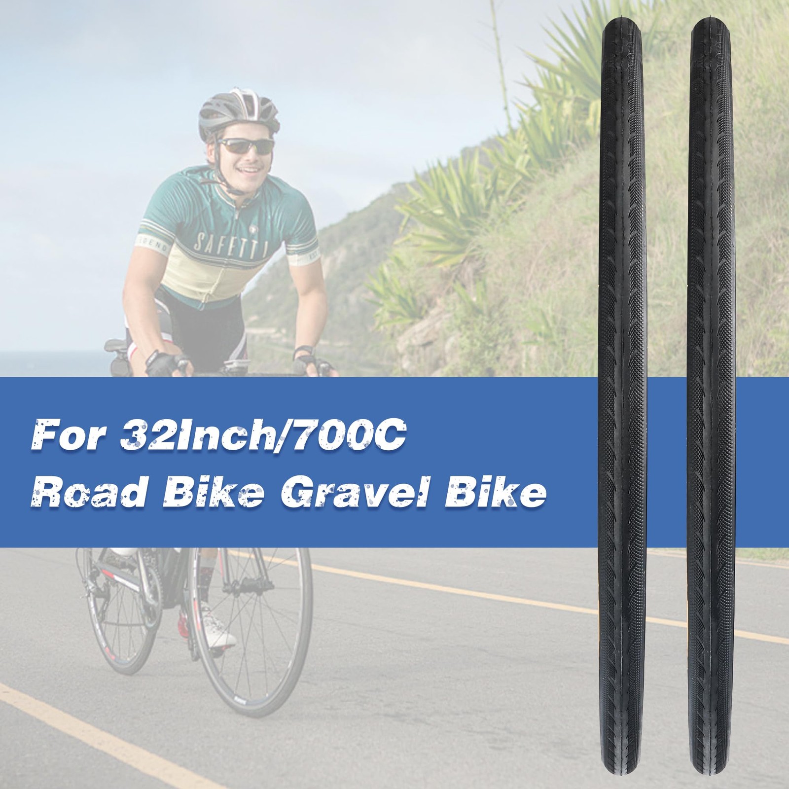 Bike Tire 700C Tire 700 x 32C Tire Foldable Replacement Bike Tire for Fixed G...