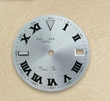 Dial 28.5mm with Logo, Roman Numerals, Platinum Wimbledon - fits NH35 Family