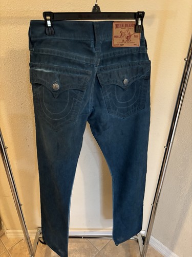 True Religion Men’s Vintage Ricky Blue Coated Straight Leg Jean Size 28 X 34 - Picture 5 of 9