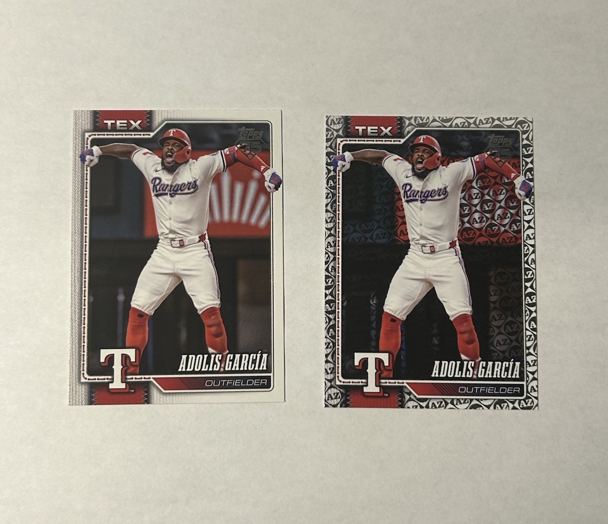 2026 Topps Series 1 Rangers Lot of 2 - Adolis Garcia #318 Base + Spring Training