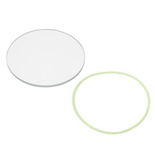 2"Dia LED Lens Polished Edge Round Flashlight Glass Len Transparent Green