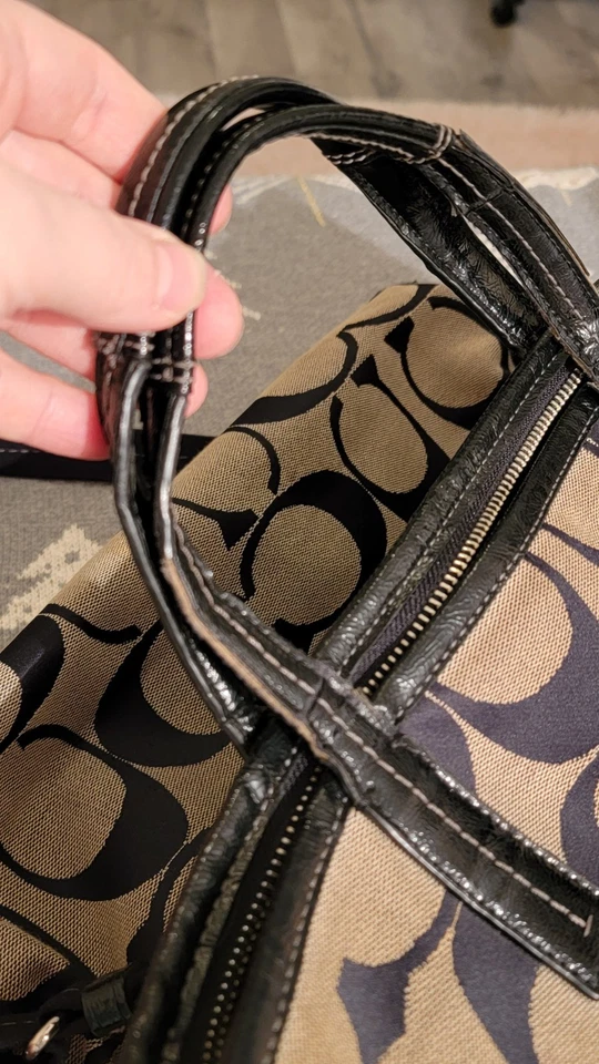 Bolso de hombro Coach vintage de cuero para mujer marrón montura Foto 3 de 4