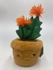 FAO Schwarz Sparklers Cute Cactus Plush Orange Flowers Plant 7 Inch 11L