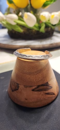 Native American Sterling Silver Signed JM Cuff Size 6