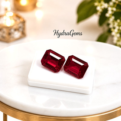 Pigeon Blood Red Ruby Pair Myanmar 8Ct Unheated Loose Natural Certified Gemstone