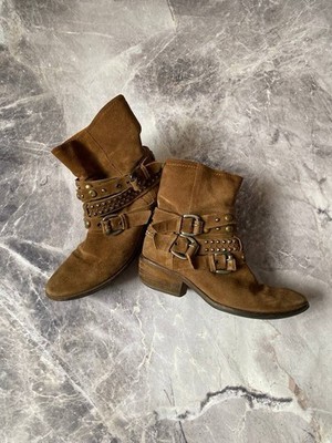 Russell & Bromley Rockafella Brown All Leather Gaucho Ankle Boot Size EU 39 UK 6