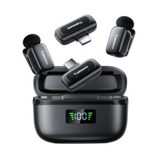 Mini Wireless Microphone for iPhone Android Tablets, Lapel Mic with Noise Red...