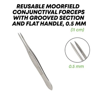Moorfield Conjunctival Forceps 0.5 mm Tip Grooved Section Ophthalmic Instruments