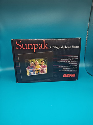 SUNPAK 3.5'' PORTABLE DIGITAL PHOTO ALBUM PICTURE FRAME -BLACK - NEW IN THE BOX 