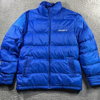 Adidas Originals Trefoil Down Puffer Jacket Blue Men s Large G84538 Vintage Vibe