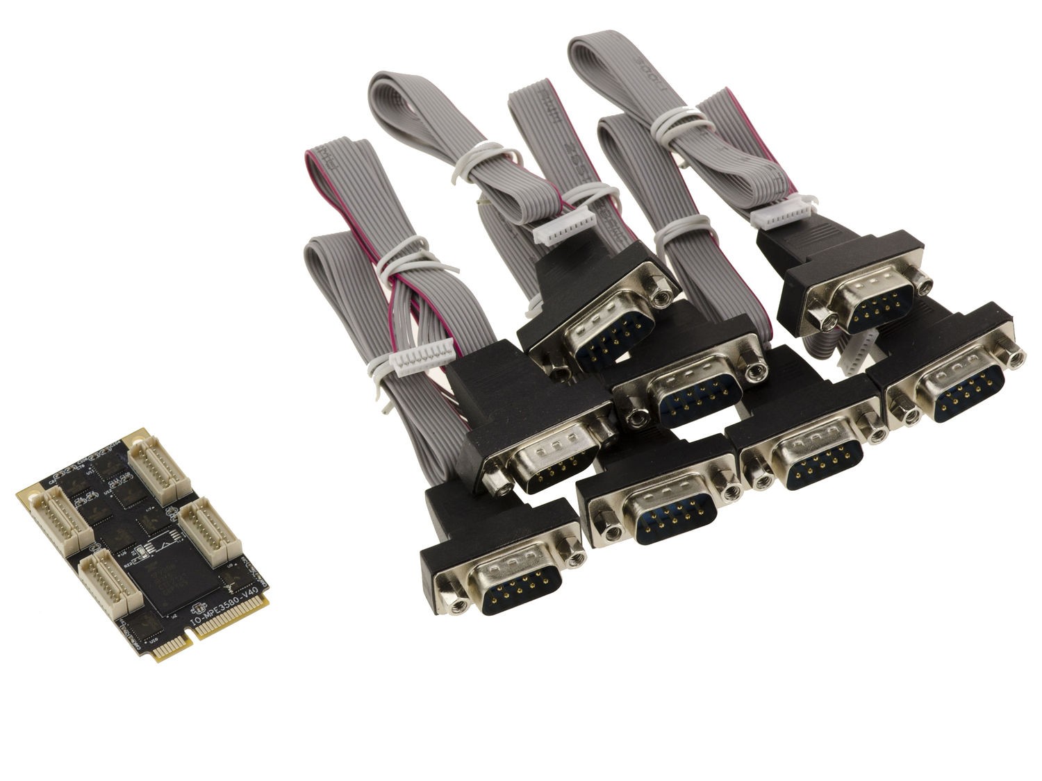 Carte Mini PCIe 8 ports RS232 DB9 pour connecter les automates et terminaux TPV