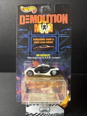 Hot Wheels Demolition Man GM Ultralite Film Featured S.A.P.D. Cruiser 1993 NEW