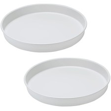 Lazy Susan Turntable Organizer White 10"2 Pack Non-Skid Metal Rotating Spice